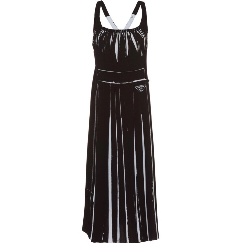 Prada Black and light blue Sable Dress 42
